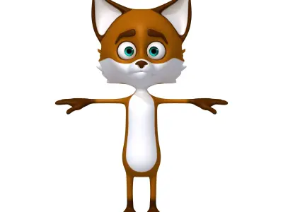Fox cartoon 3D model