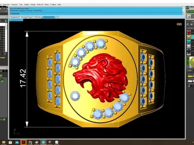 Luxury Lion Head Signet Ring 3D Model 4069 3D print model