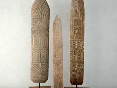 Shields Wood Standing Decoration 3D model