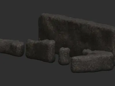Cave Walls 4 - Base Free low-poly 3D model