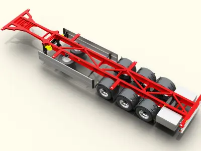 Semi Truck Cargo Container Trailer 40ft Low-poly 3D model