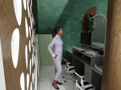 RECEPTION INTERIOR Low-poly 3D model