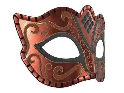 Carnival mask decorated with design 3D model