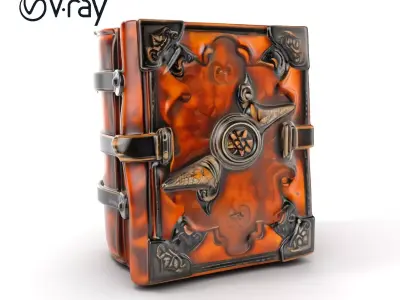 Medieval LeatherBound Book Model Pack Low-poly 3D model