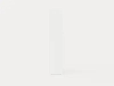 Compact Bed Cabinet Vertically Incl Mattress Luxury White Low-poly 3D model