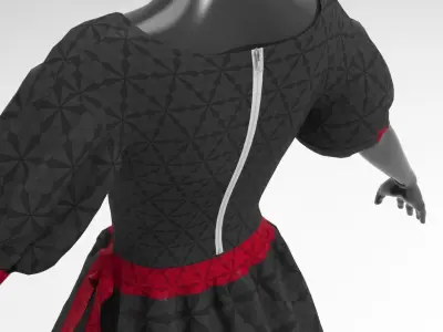 3D black dress 3D model