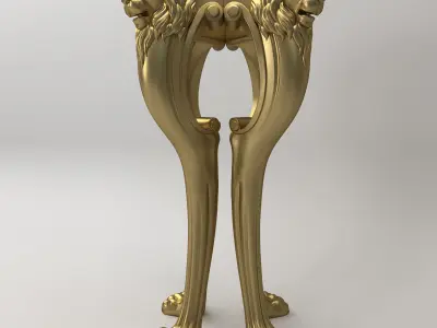 Lion Carved Leg 3D model