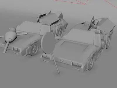 car traffic Low-poly 3D model