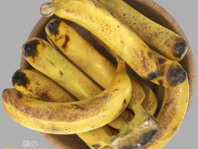 bowl of fruit bananas  3D model