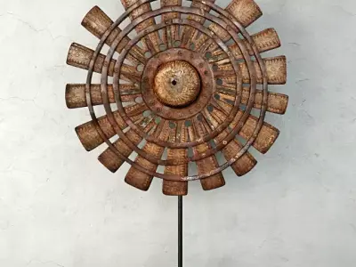 Wood Loom Wheel 2 3D model