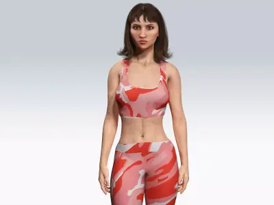 Sewxy Sport Girl - Fully Rigged 3D model Low-poly 3D model