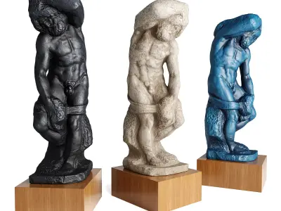 Roman slave sculpture Low-poly 3D model