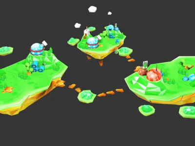 Island Discovery Natural Low-poly 3D model