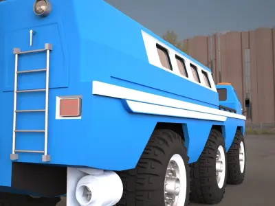 ZIL-49061 water and land vehicle 3d model 3D model