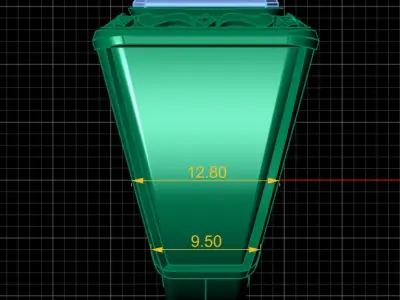 STYLISH SQUARE SHAPE RING 3D PRINTABLE MODEL 3D print model