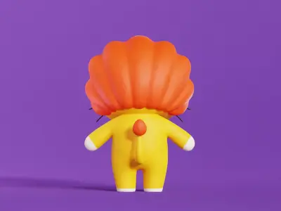 Lion Cartoon Character Chibi Kawaii Low-poly 3D model