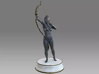 Zodiac Sign Female Sagittarius Low-poly 3D model