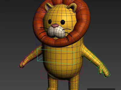 Rigged Lion Character 3D model