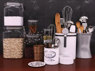 Kitchen set utensils 3D model