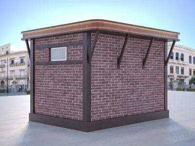 KIOSK STONE WALL 3D model