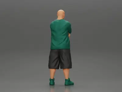 Fat Gangster standing and folding one s arms 3D print model