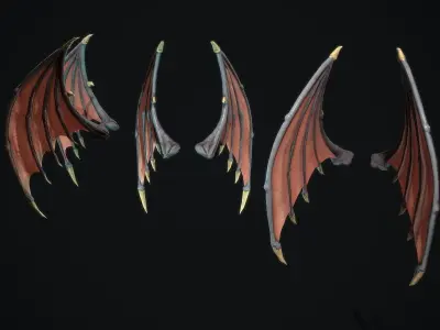 Deamon Wings Low-poly 3D model