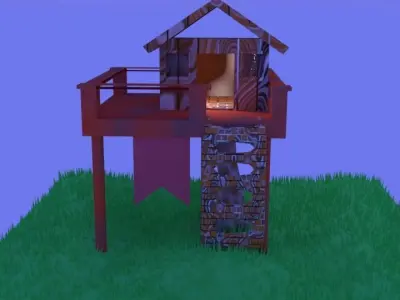house tree Free low-poly 3D model