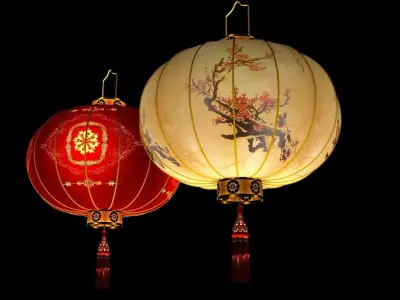 Chinese red lantern 3D model 83