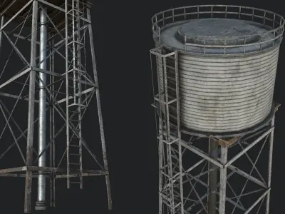 Farm Silo 7 PBR Low-poly 3D model