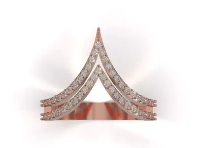 Elegant Rose Gold  and Diamond Ring model jr00347 3D print model