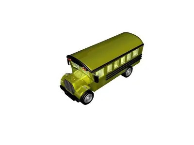 american bus 3D model 3D model