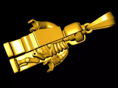 Skeleten Robot pendant charms - one inch pendant 3D print model