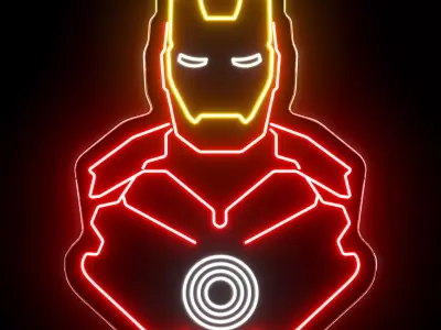 Iron Man Neon Sign 3D model