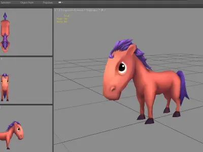 Cartoon Pony Low-poly 3D model