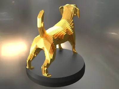 Parametric Dog Low-poly 3D model
