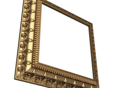 Classic Frame and Mirror 084 Low-poly 3D model