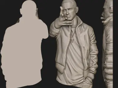 EMINEM Bas-Relief 3D Model - For Printing 3D print model 3D print model