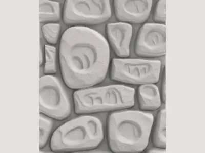 Tumbled Stone Wall Environment Mesh 3D model