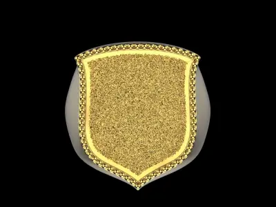 shield man signet ring model 586 3D print model