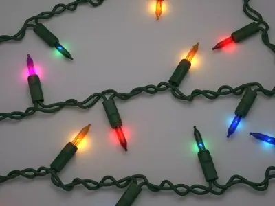 Strings Christmas Lights Low-poly 3D model