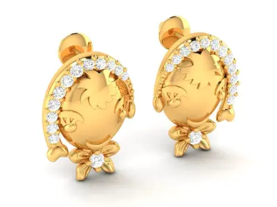 Women Diamond Earring 3D print model