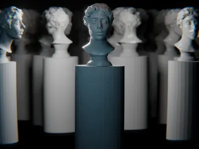 Sculpture bust statue roman ancient head 3D model