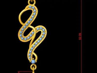 Pendant Necklace 3D print model 13