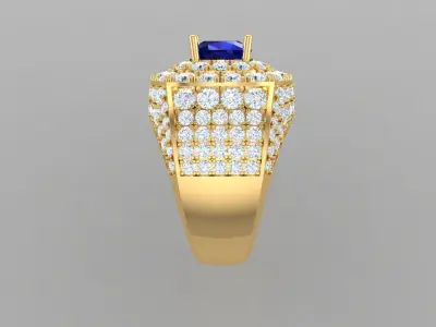 Diamond Rings - Mens Ring  3D print model 3D print model