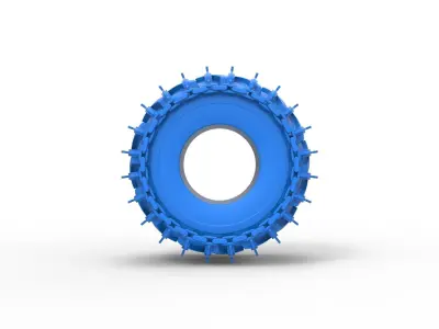 Tire of Timberjack with single wheel track Scale 1 to 25 3D print model