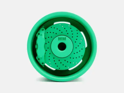 15x10 US Indy Mag Wheel and Brake 3D print model