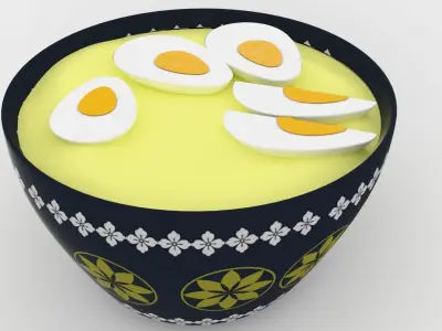  egg bowl  Low-poly 3D model