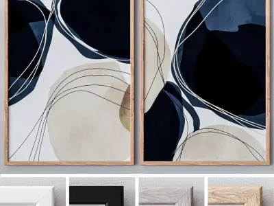 Set of large wall paintings  567 3D model