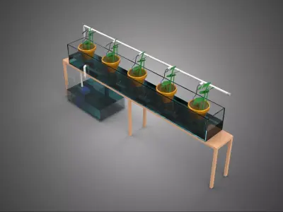 HYDROPONIC GROWTH PLANT FARMING DRIP IRRIGATION SYSTEM GARDENING 3D model