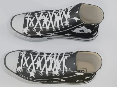 Basketball Leather Shoes Converse All star Black Stars 3D model